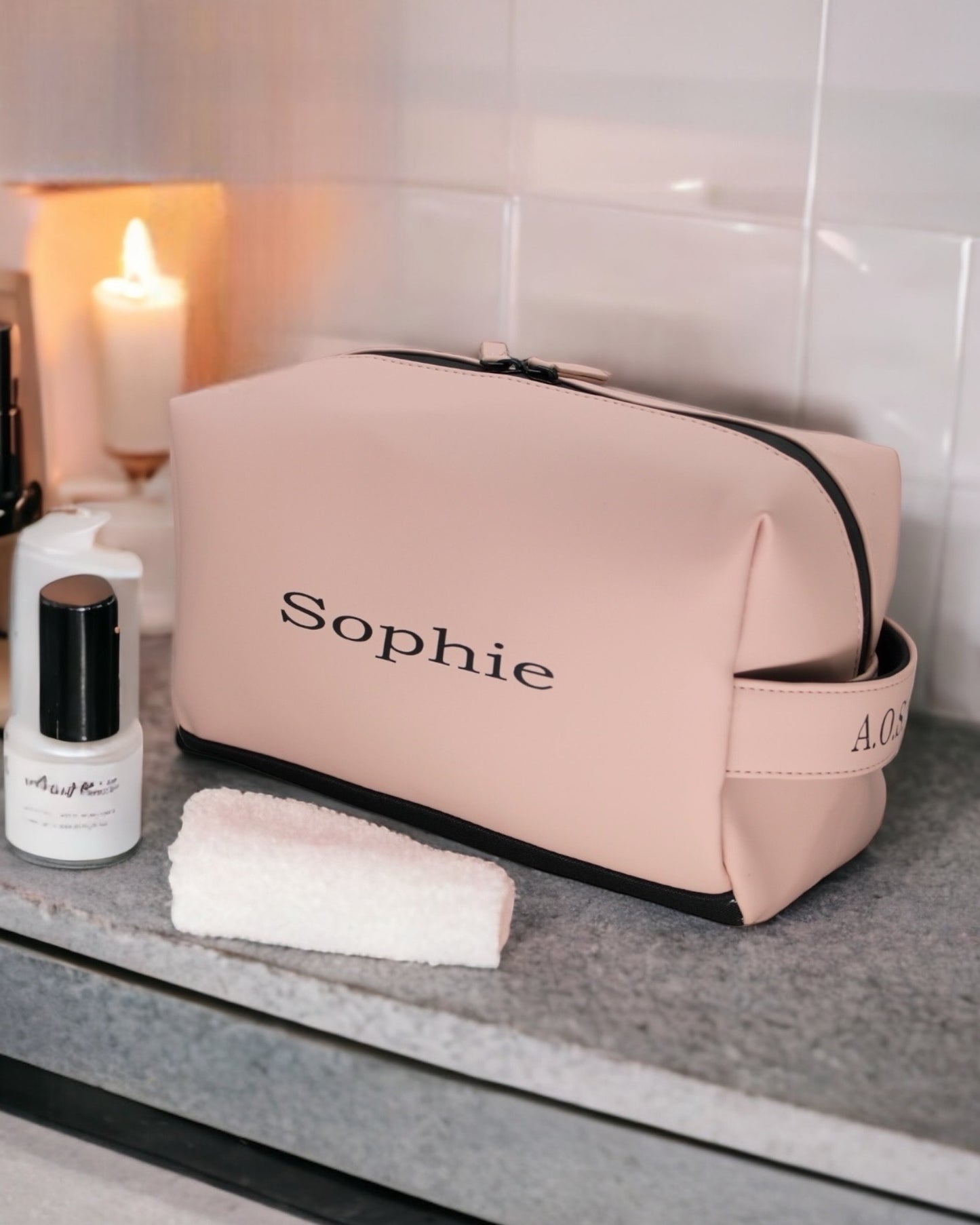 Personalisierte Kulturtasche mit Wunschtext