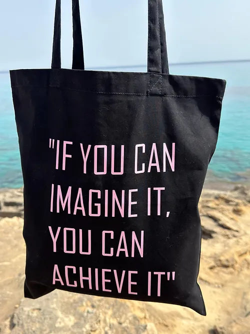 Long Handles Black " IF YOU CAN IMAGINE IT, YOU CAN ACHIEVE IT"